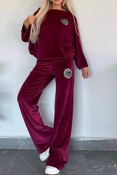'Fauna' Long Sleeve Top and Pants Set - Celes Fashion